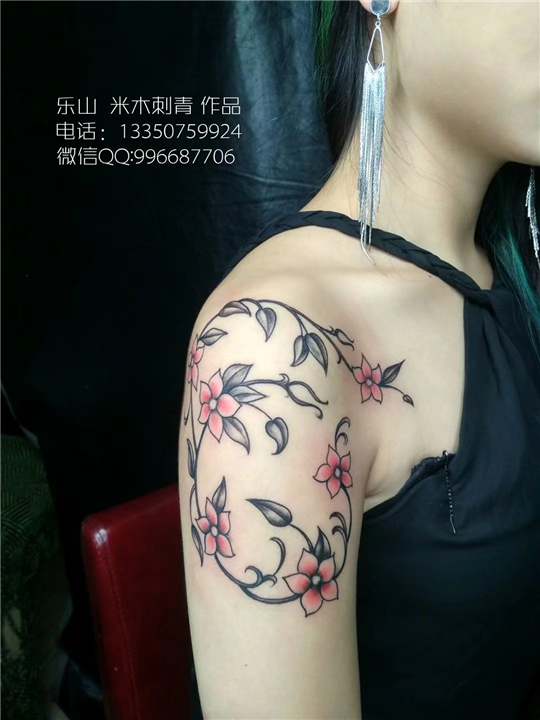 人物肖像纹身，莲花纹身，欧美纹身，中国风纹身 