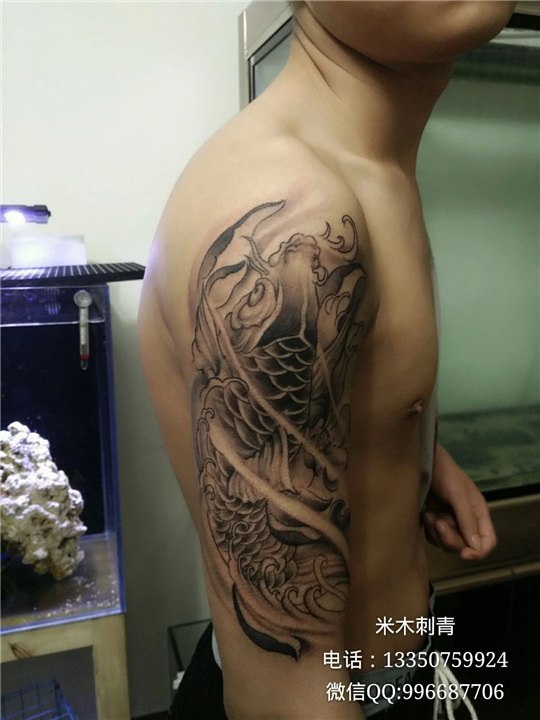 乐山哪里纹身好#米木刺青#乐山鲤鱼纹身 