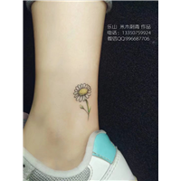 野菊花纹身，小清新小花，米木刺青作品 
