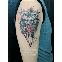 乐山米木TATTOO刺青#鹰纹身，彩图纹身，黑灰肖像刺青 