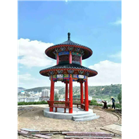 双层从檐六角亭子工程案例 