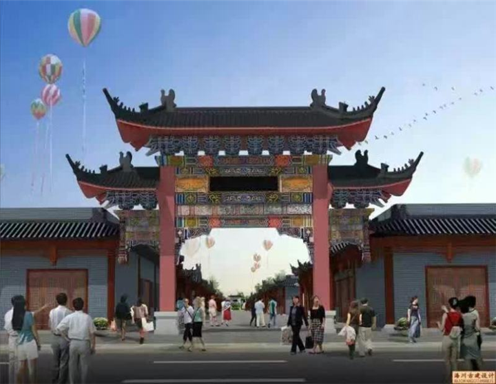 甘肃两柱三楼牌楼施工图纸