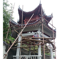 南昌永新县仿古六角亭子施工现场 