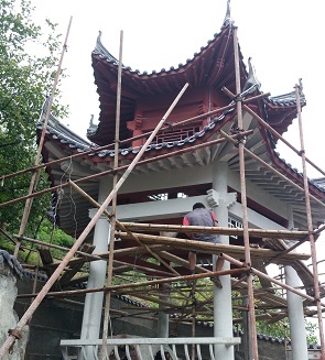 南昌永新县仿古六角亭子施工现场 