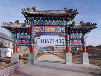 四柱三楼牌楼效果图 