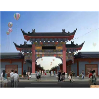 甘肃两柱三楼牌楼施工图纸