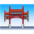 西安细柳县农村路口门楼施工 