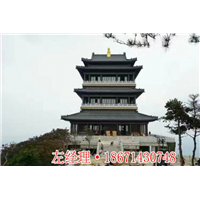 仿古阁楼的施工队伍
