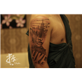 泉州纹身│泉州黑灰图案纹身 