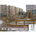 小区水池仿木围栏