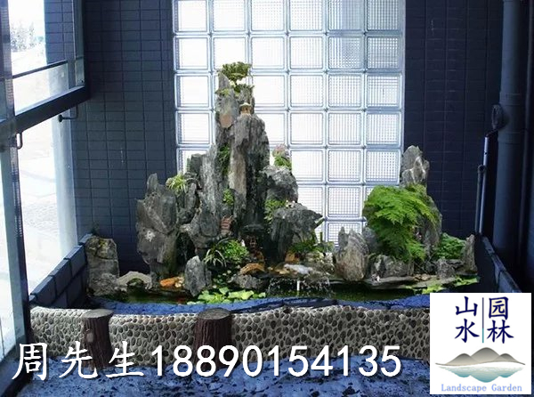 阳台假山鱼池效果图