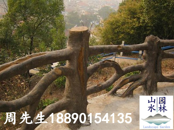 风景区仿树水泥栏杆