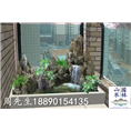 阳台水池假山效果图