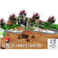 花园假山鱼池效果图