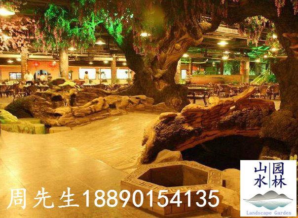 生态餐厅水泥仿真树