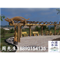 公园单柱仿木花架