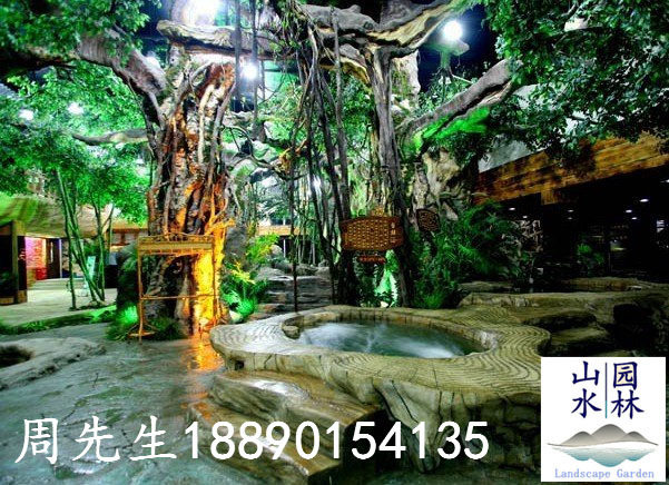 生态园水泥假树