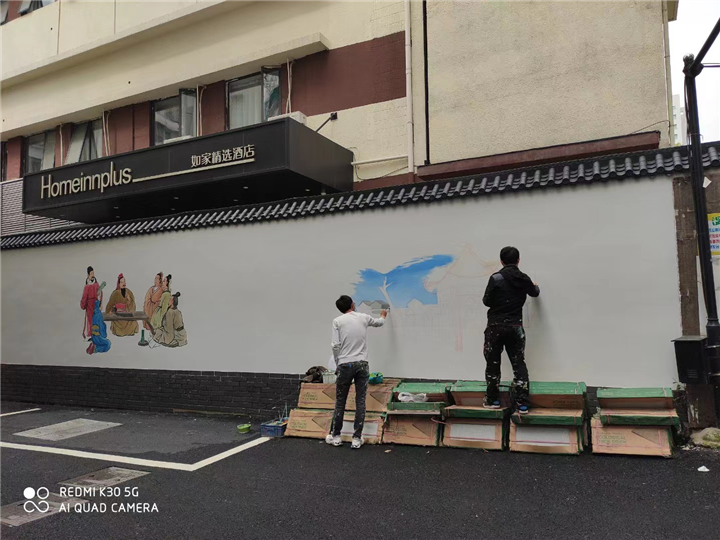 杭州围墙墙绘彩绘定做工作室电话