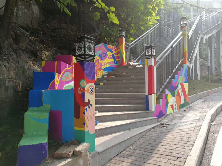 重庆玄关墙彩绘#重庆家装墙绘 