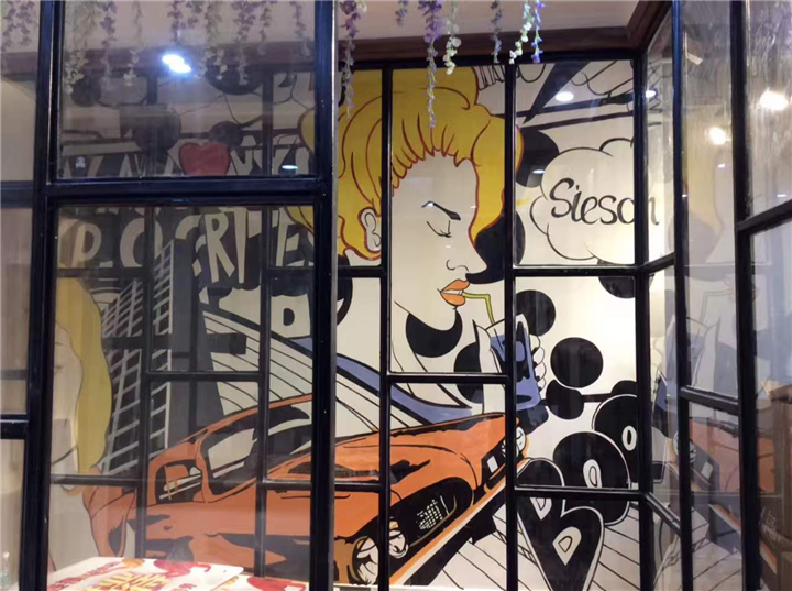 重庆咖啡厅墙绘#重庆餐厅墙绘 