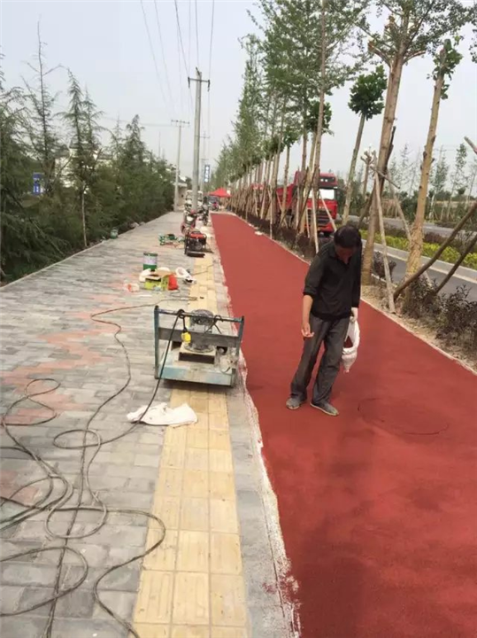 西安彩色陶瓷颗粒路面 