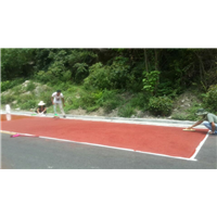 西安彩色防滑路面：揭秘：彩色陶瓷颗粒防滑路面材料产品 