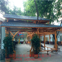 防腐木门头