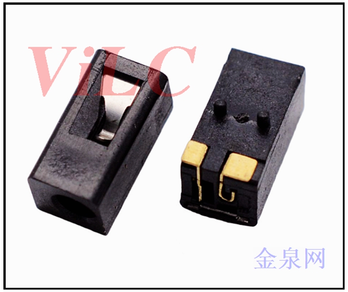 镀金2P长方体DC电源插座 DC-096 蓝牙耳机专用充电母座 