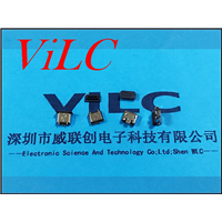 直立式贴片MCIRO 5P USB母座-有柱 三脚直插固定 