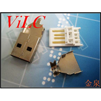 A公三件式 28MM 白色/黑色胶芯 端子镀金GF 