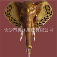 挂墙大象雕塑 