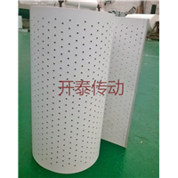 佛山白色PU食品级输送带打孔打钢扣加工厂家 