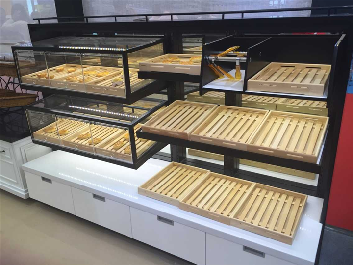 （DB型）钢化玻璃双边岛柜面包展示柜 