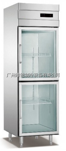 不锈钢风冷/直冷2门立式玻璃门保鲜展示柜 