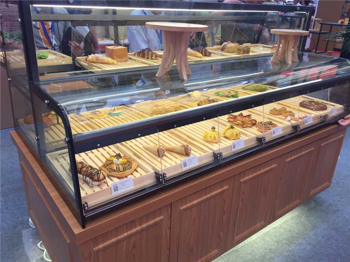 （DE型）靠墙岛柜面包展示柜（带上推门） 