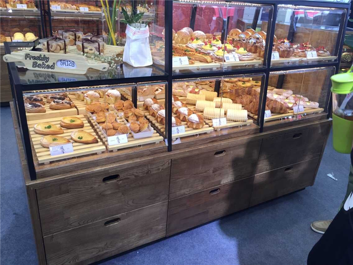 豪瑞德上掀门式面包展示边柜 