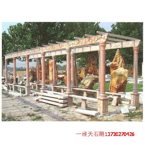 河北石雕凉亭 亭子 走廊 葡萄架 