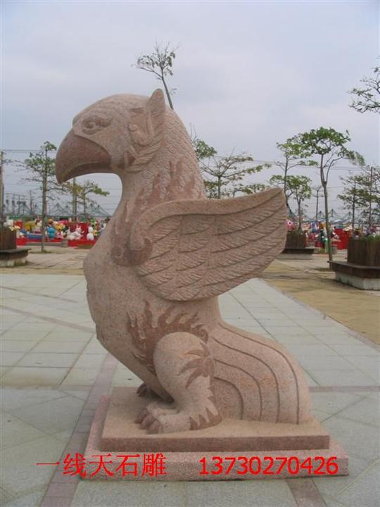 石雕朱雀 广场石雕 广场雕塑 墓地石雕 墓地雕塑 曲阳石雕 