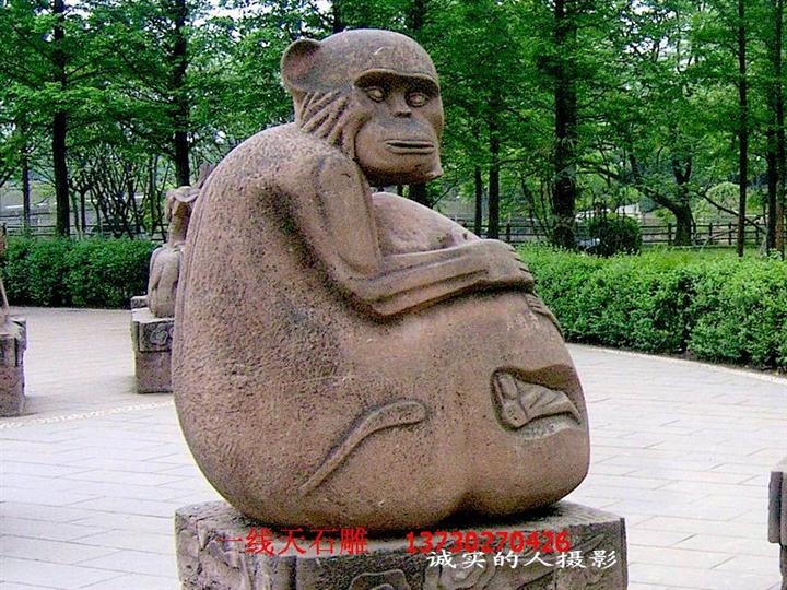 十二生肖石雕A9 石雕猴  景观雕塑 公园雕塑 园林广场石雕 