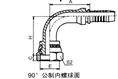 D型90度公制内螺球面接头 