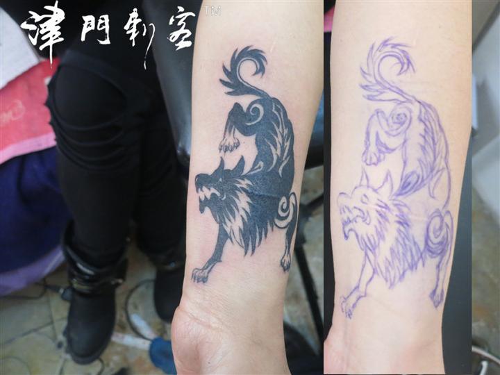 天津纹身津门刺客狼图腾纹身 