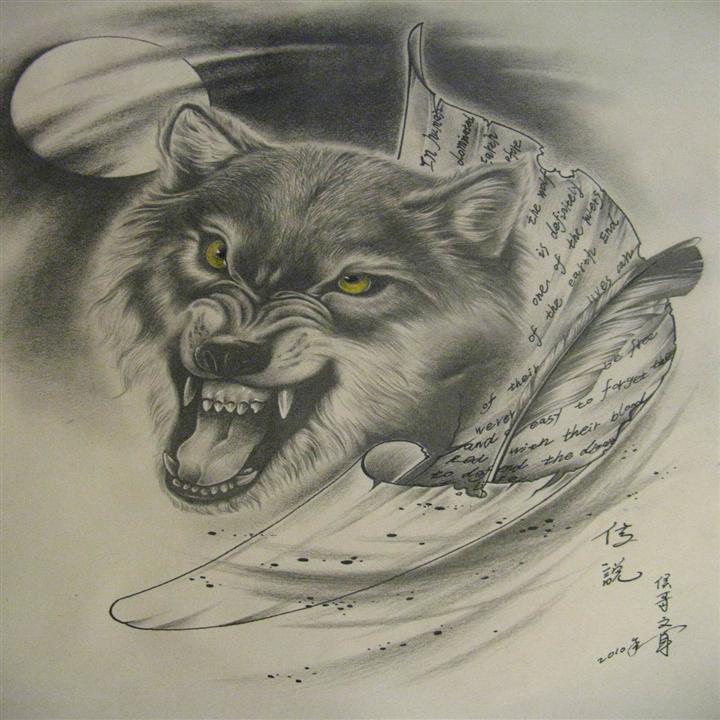 纹身图案大全——狼纹身311 