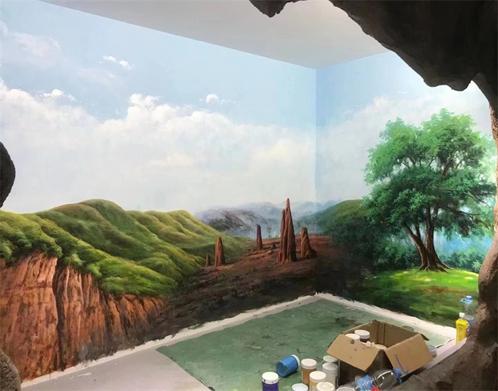 长沙背景墙彩绘公司