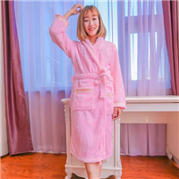 法兰绒成人女士浴袍