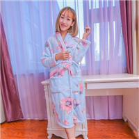 法兰绒成人女士浴袍