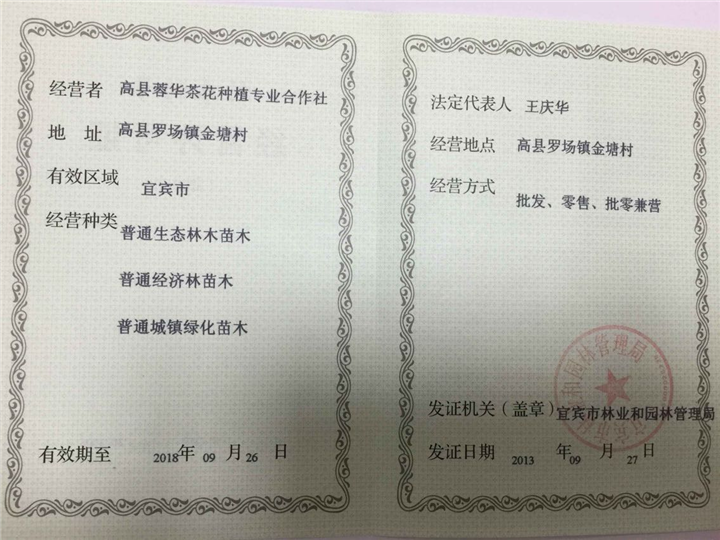 林木经营许可证