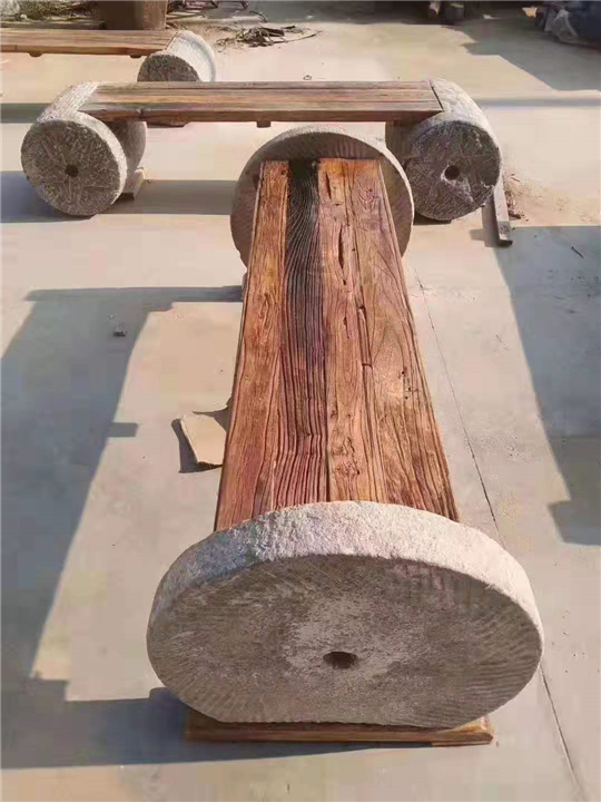 老磨盘园林板凳 