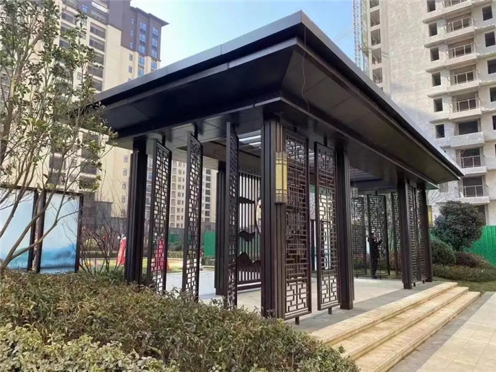 专业设计不锈钢廊架景观雕塑