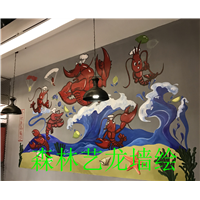 中山餐厅墙绘 
