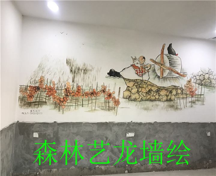 中山餐厅彩绘 